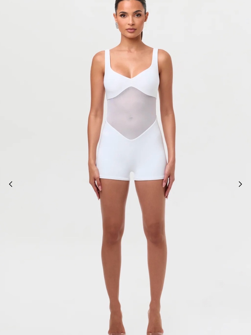 Naked Wardrobe Hourglass Mesh Tank Romper